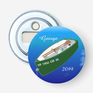 Fiskare Fiske Row Boat Rod Magnetic Button Flasköppnare