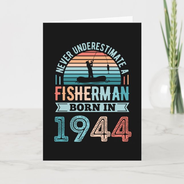 Fiskare, född 1944: Fiske 80:e födelsedagspresent Kort (Framsida)