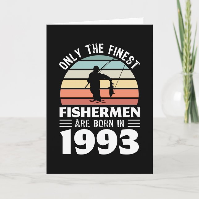 Fiskare född 1993 i 30års födelsedag kort (Framsida)