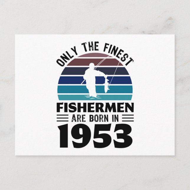 Fiskare födda 1953 70-årspresenter för fiskare vykort (Framsida)