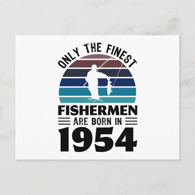 Fiskare födda 1954 70-årspresent Fiskegåvor Vykort (Framsida)