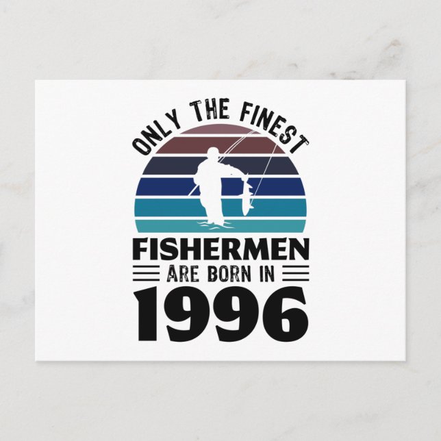 Fiskare födda 1996 30-årspresent Fiskegåvor Vykort (Framsida)