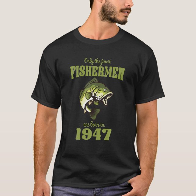 Fiskare från 75:e födelsedag föds upp i t shirt (Framsida)