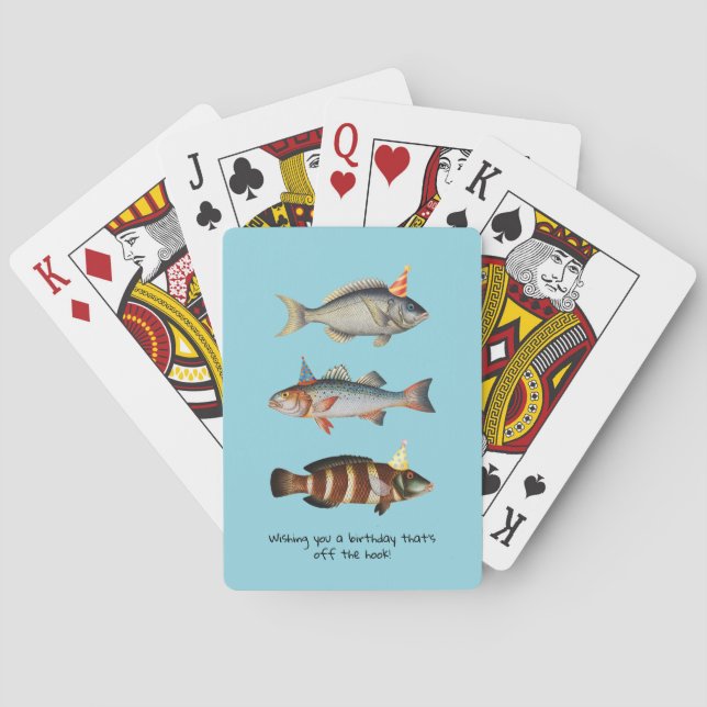 Fiskare: Hat Roligt Birthday Casinokort (Baksidan)