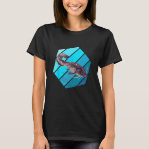 Fiskare Hexa Catfishing Mal Anglare Retro Katt T Shirt