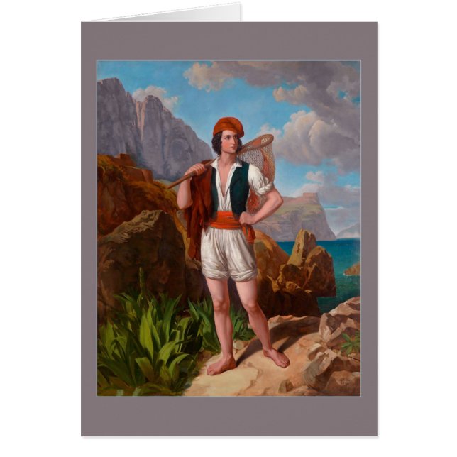 Fiskare i Amalfi Kusten av Ebert Hälsningskort (Framsidan)