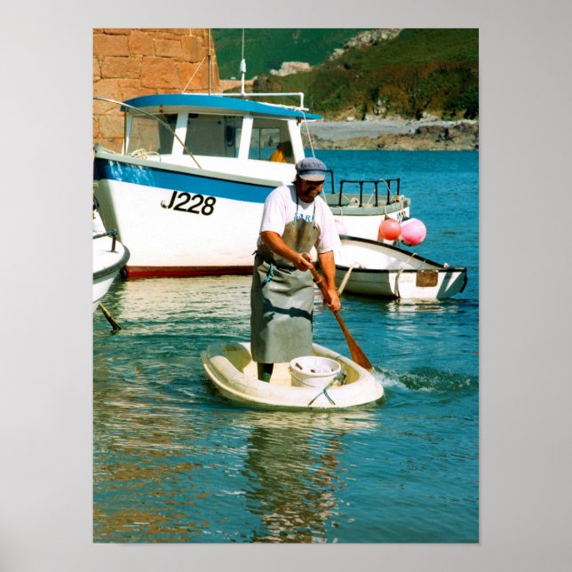 Fiskare i Bonne Nuit hamn Poster (Framsidan)
