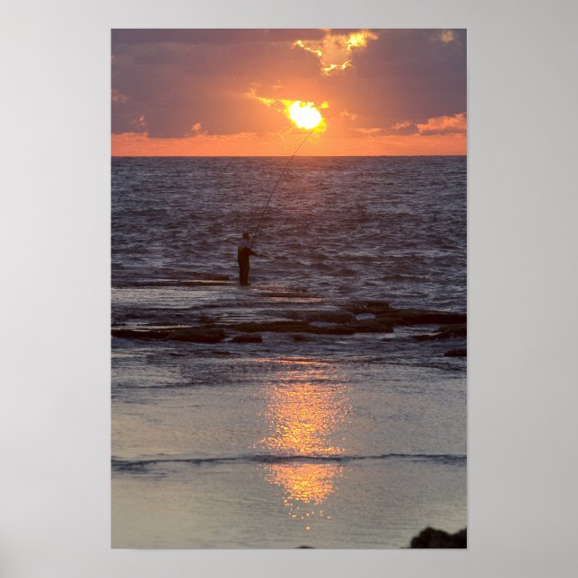 Fiskare i Byblos vid solnedgång, Libanon Poster (Framsidan)