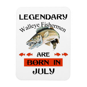 Fiskare i det lettiska Walleye är födda i juli Magnet