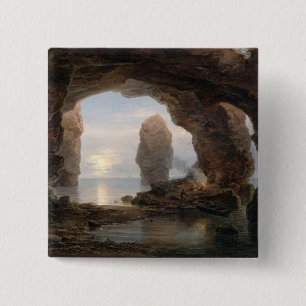 Fiskare i en Grotto, Helgoland, 1850 (olja kan på Knapp