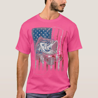 Fiskare i fiskbestånd i USA:s Flagga T Shirt