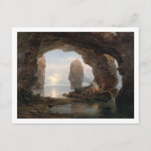 Fiskare i Grotto, Helgoland, 1850 (olja på burk) Vykort