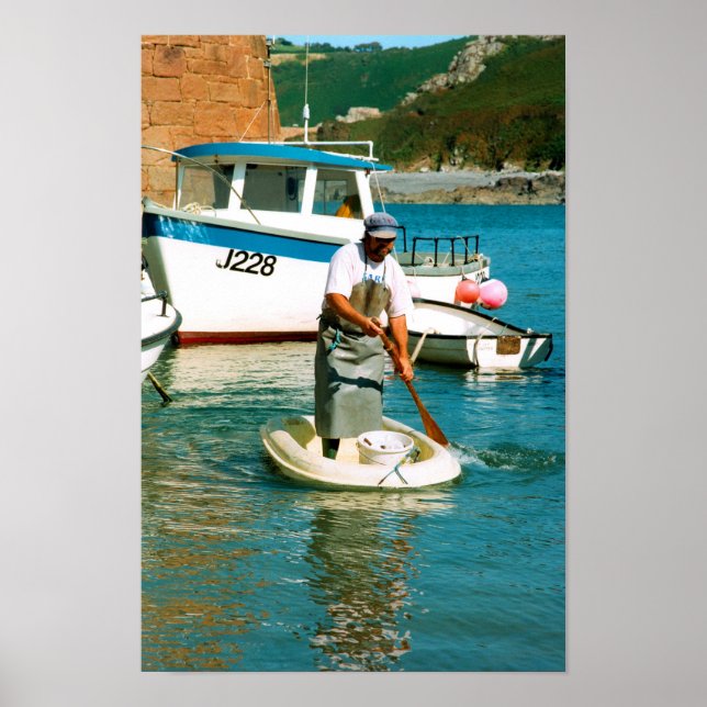 Fiskare i hamnen i Bonne Nuit Poster (Framsidan)