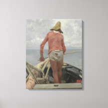 Fiskare i hans båt (av Vincenzo Caprile)