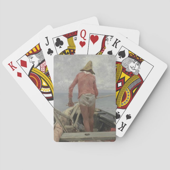 Fiskare i hans båt (av Vincenzo Caprile) Casinokort (Baksidan)