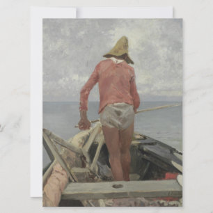 Fiskare i hans båt (av Vincenzo Caprile) Kort