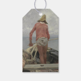 Fiskare i hans båt (av Vincenzo Caprile) Presentetikett