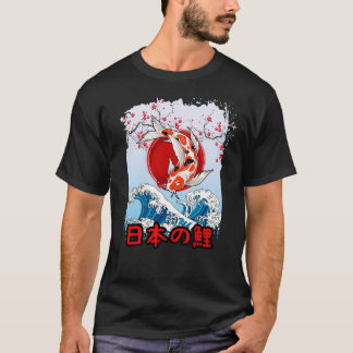 Fiskare i japansk koi t shirt