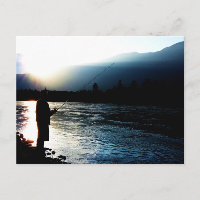 Fiskare i kvällsljus vykort (Framsida)