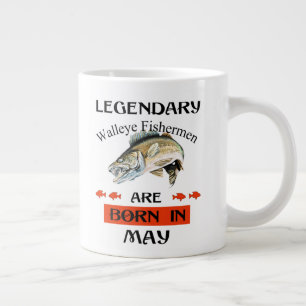Fiskare i legitima Walleye är födda i maj Jumbo Mugg