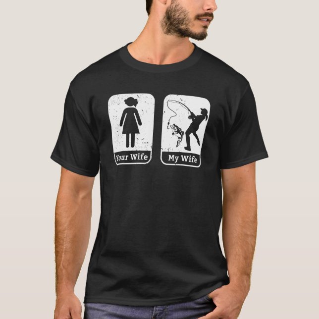 Fiskare i make Fiskerörelser Fiskare i fiskeribran T Shirt (Framsida)