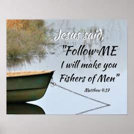 Fiskare i Manar Scripture, Matthew 4:19 Bible Vers Poster