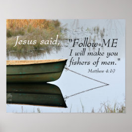 Fiskare i Manar Scripture, Matthew 4:19 Bible Vers Poster