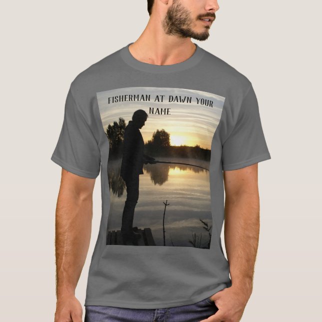 Fiskare i Silhouette på morgonen T Shirt (Framsida)