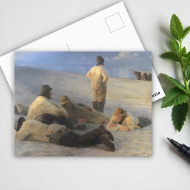 Fiskare i Skagen Beach, P.S. Krøyer, Art. Vykort