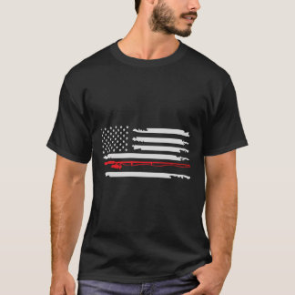 Fiskare i USA flagga Amerika, torkad fiskare T Shirt