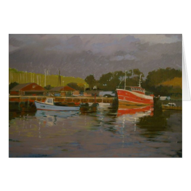 Fiskare kaj Salcombe 2 Hälsningskort (Framsidan Horizontal)