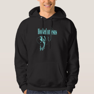 Fiskare Krokat På Jesus Har Fiskhistoria Hoodie