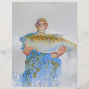 Fiskare - målarfärg - fiskegåva till honom