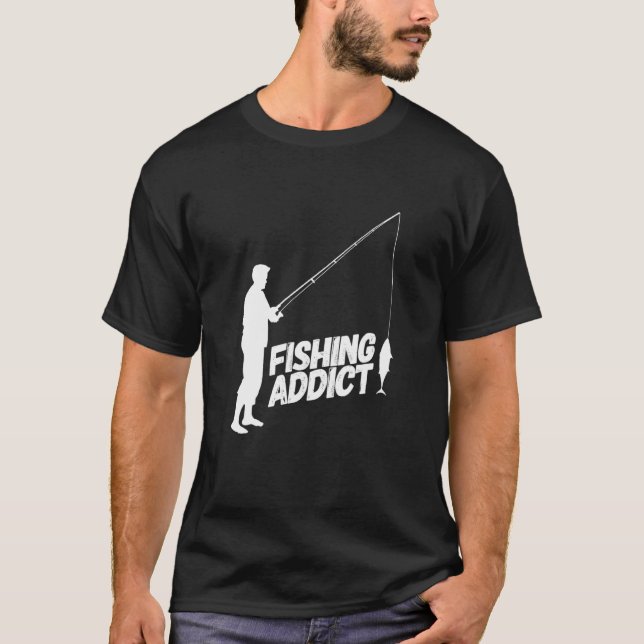 Fiskare med beroende t shirt (Framsida)