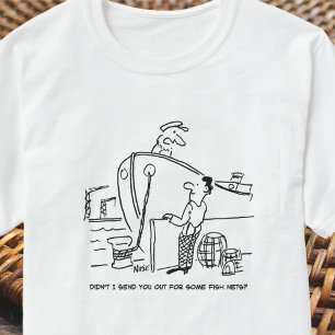 Fiskare med Tecknad för fisknät T Shirt
