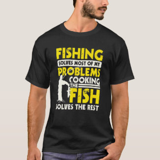 Fiskare Och Kock Stavelse Design Fisk Koka T Shirt