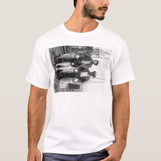 Fiskare och lax på skeppsdockor, Washington T Shirt (Framsida)