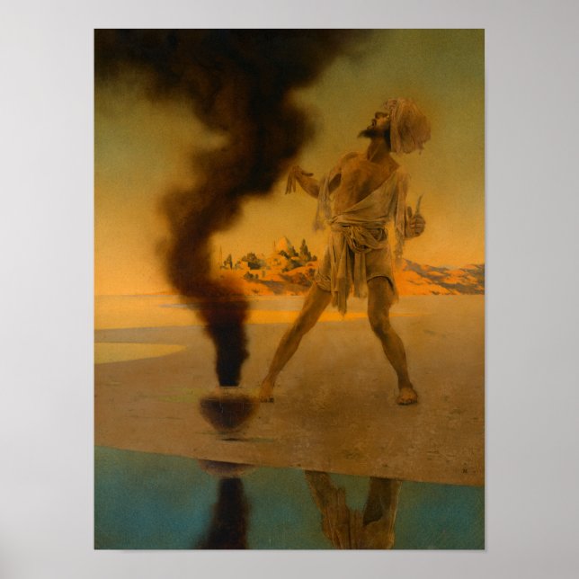 Fiskare och släktet, från arabiska natten poster (Framsidan)