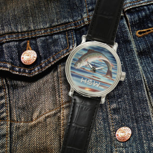 Fiskare Öring Fiske Monogram Armbandsur