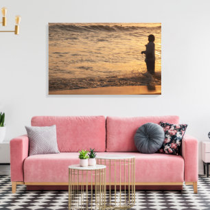 Fiskare på Bali, Indonesien - Canvas Art Print