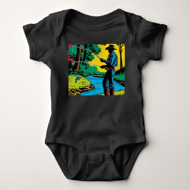 Fiskare på flodbank t shirt (Framsida)