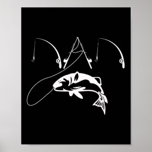 Fiskare pappa Fars dag Gift Shirt, pappa Poster