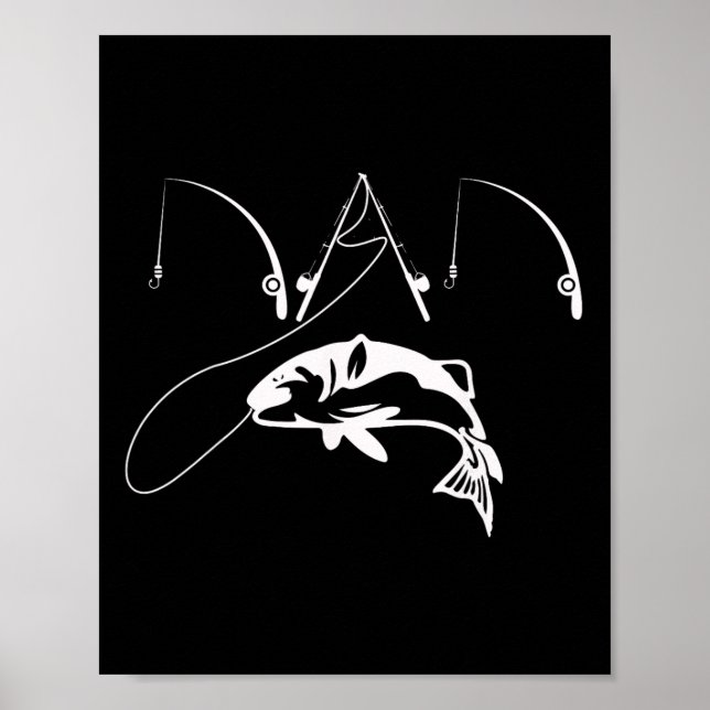 Fiskare pappa Fars dag Gift Shirt, pappa Poster (Framsidan)