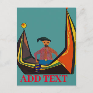Fiskare, redigera text vykort