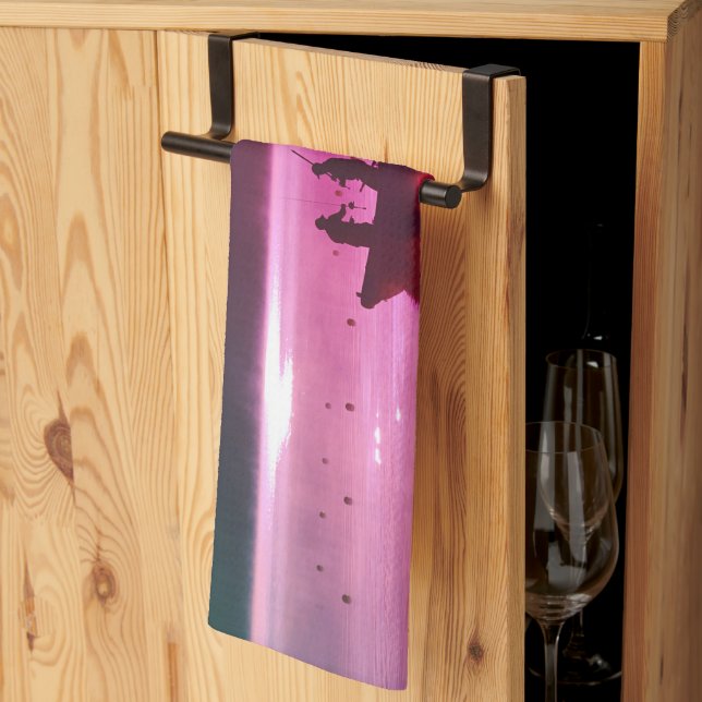 Fiskare Scene Red Kökshandduk (Thirds Fold)