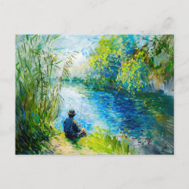Fiskare sitta vid Havel-riverbank på varm Helg Vykort