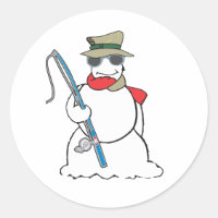 Fiskare snögubbe