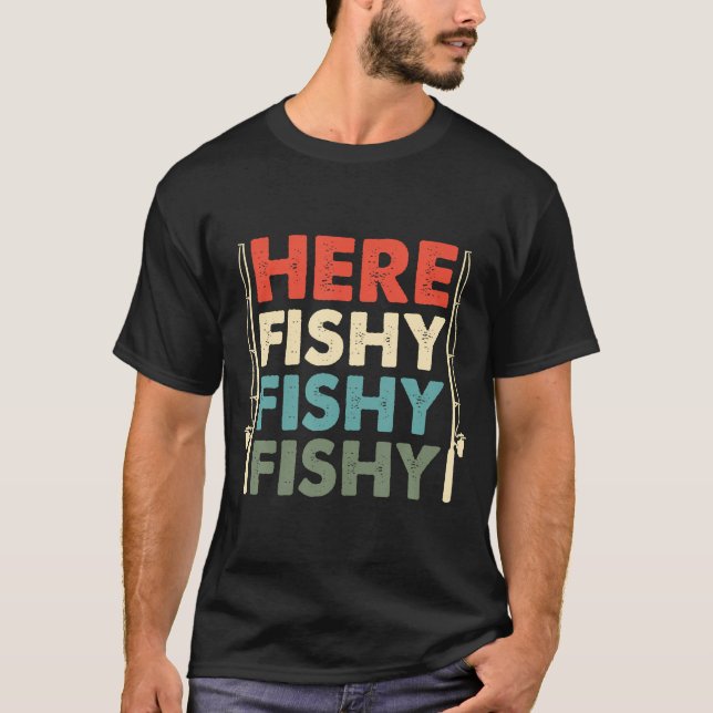 Fiskare som bedriver fiskjakt t shirt (Framsida)