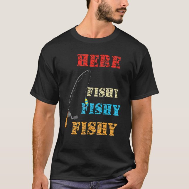 Fiskare som bedriver fiskjakt t shirt (Framsida)