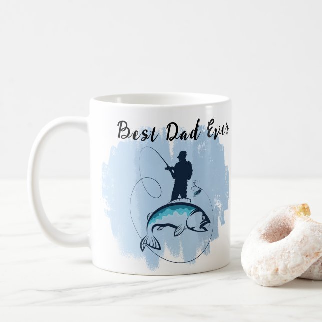Fiskare som fångar stora fiskar bästa Pappa någons Kaffemugg (Med munk)